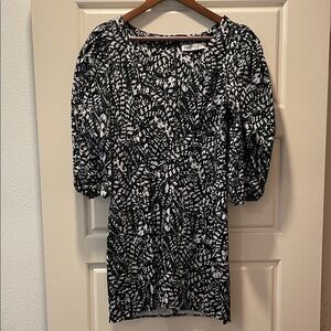 Zara Black and White Print Mini Dress